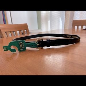 Tory Black Leather Belt - Size 30 NWT